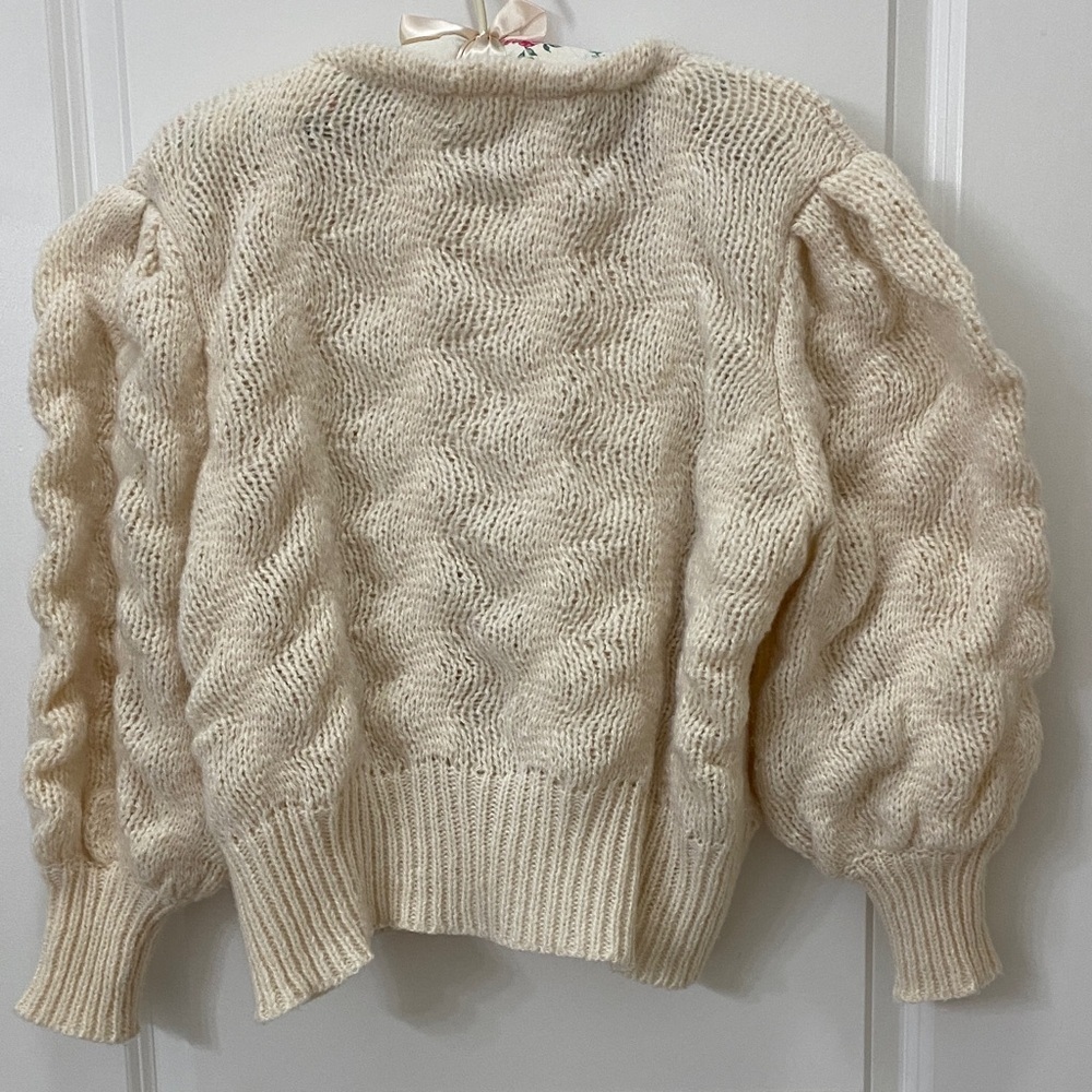 En Creme Textured Cream Cardigan - Picture 4 of 5